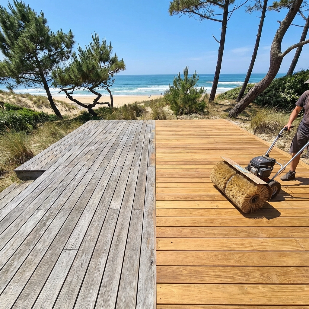 Nettoyage terrasse bois Capbreton