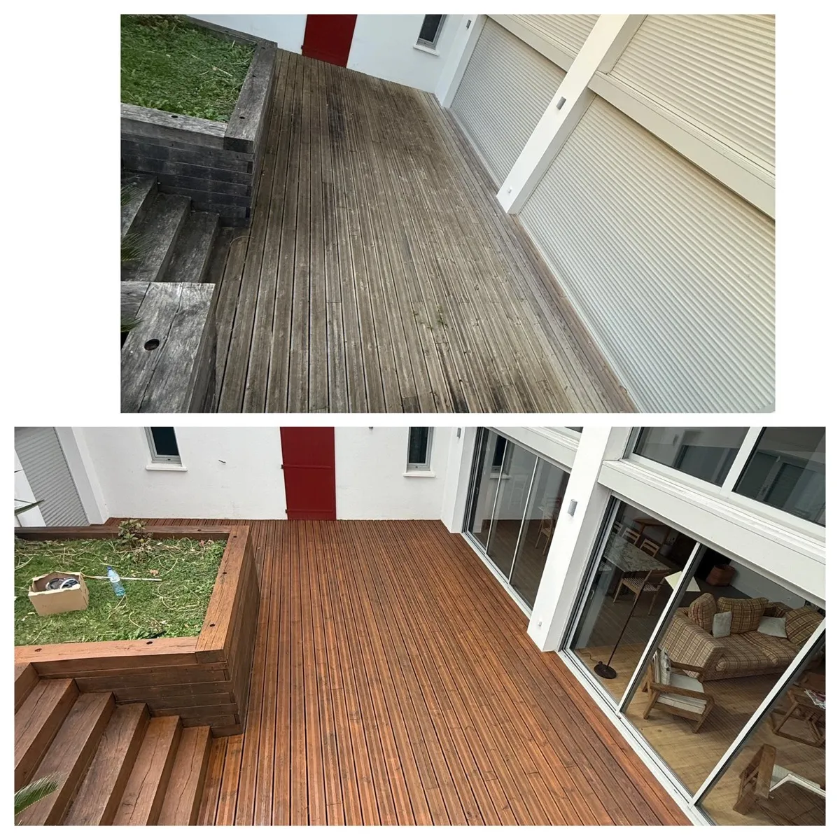 Resultat nettoyage terrasse bois Seignosse